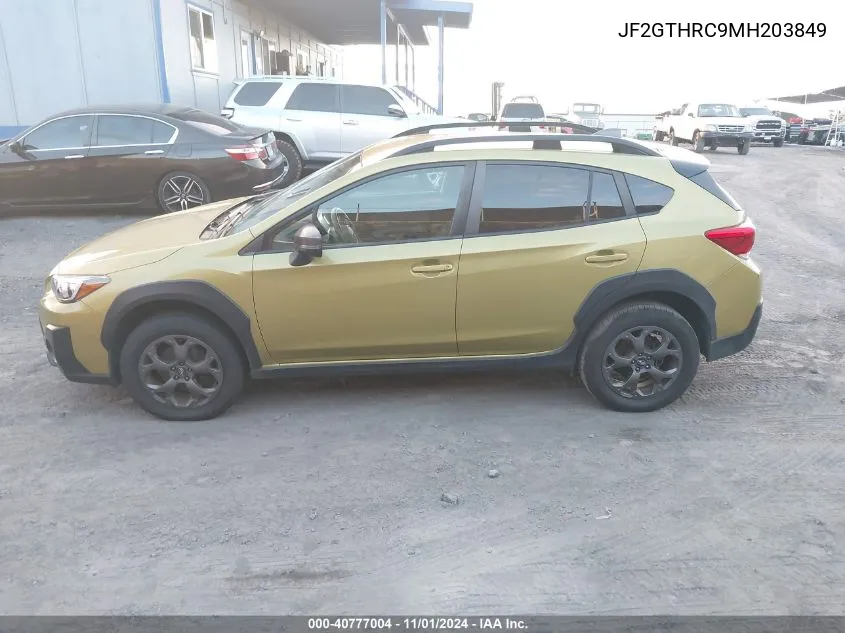 2021 Subaru Crosstrek Sport VIN: JF2GTHRC9MH203849 Lot: 40777004