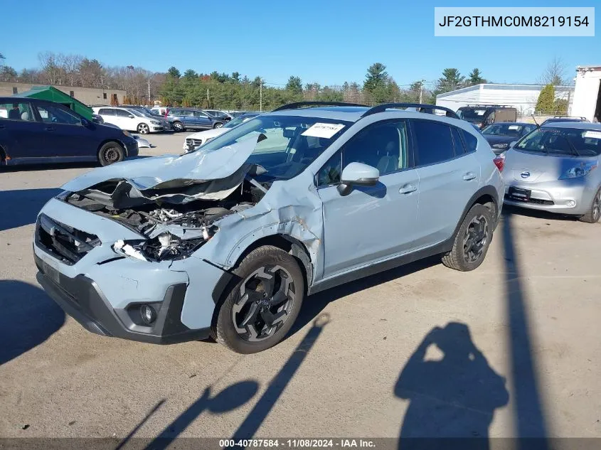 2021 Subaru Crosstrek Limited VIN: JF2GTHMC0M8219154 Lot: 40787584