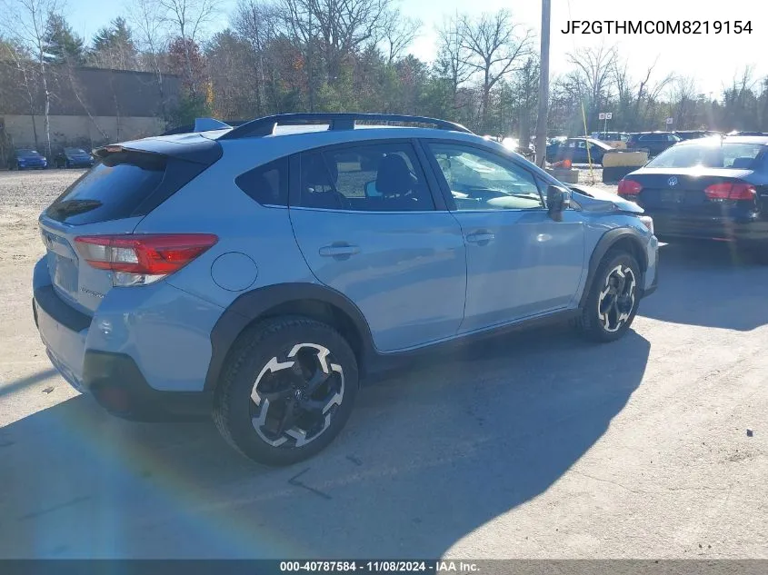 2021 Subaru Crosstrek Limited VIN: JF2GTHMC0M8219154 Lot: 40787584