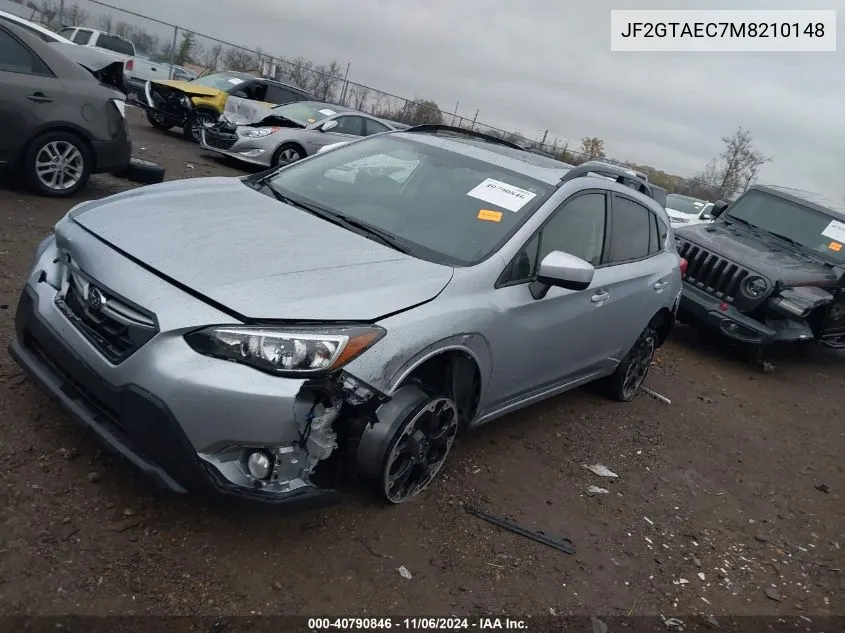 2021 Subaru Crosstrek Premium VIN: JF2GTAEC7M8210148 Lot: 40790846