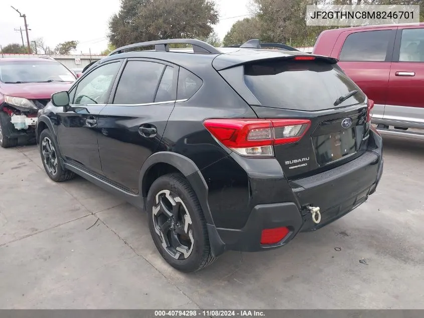 2021 Subaru Crosstrek Limited VIN: JF2GTHNC8M8246701 Lot: 40794298