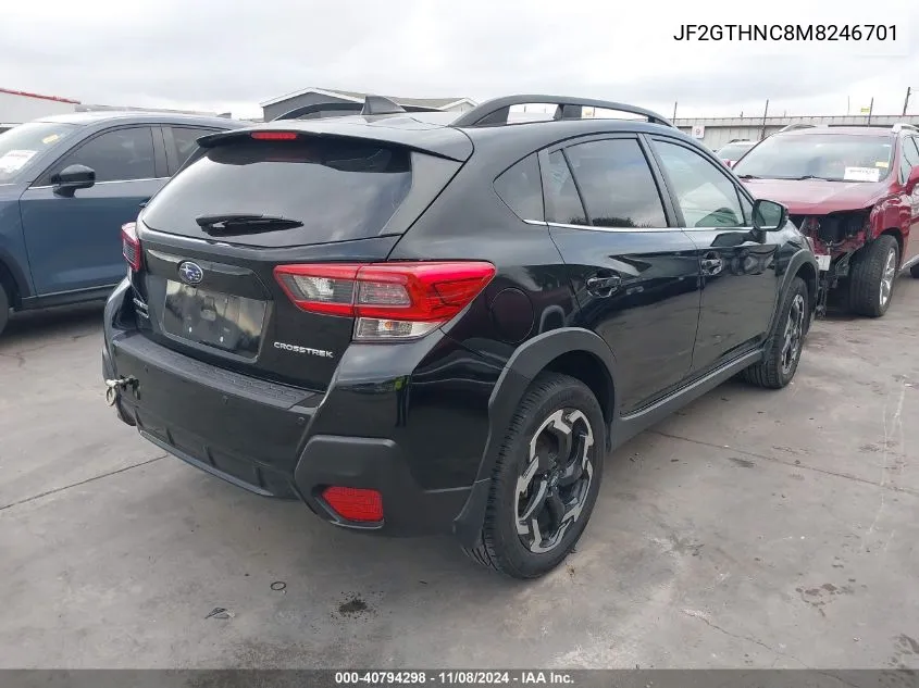 2021 Subaru Crosstrek Limited VIN: JF2GTHNC8M8246701 Lot: 40794298