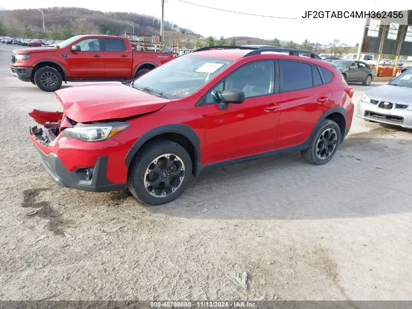 2021 Subaru Crosstrek VIN: JF2GTABC4MH362456 Lot: 40798880