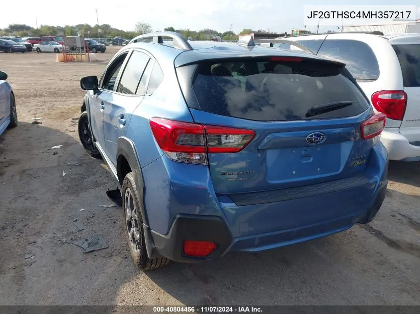 2021 Subaru Crosstrek Sport VIN: JF2GTHSC4MH357217 Lot: 40804456