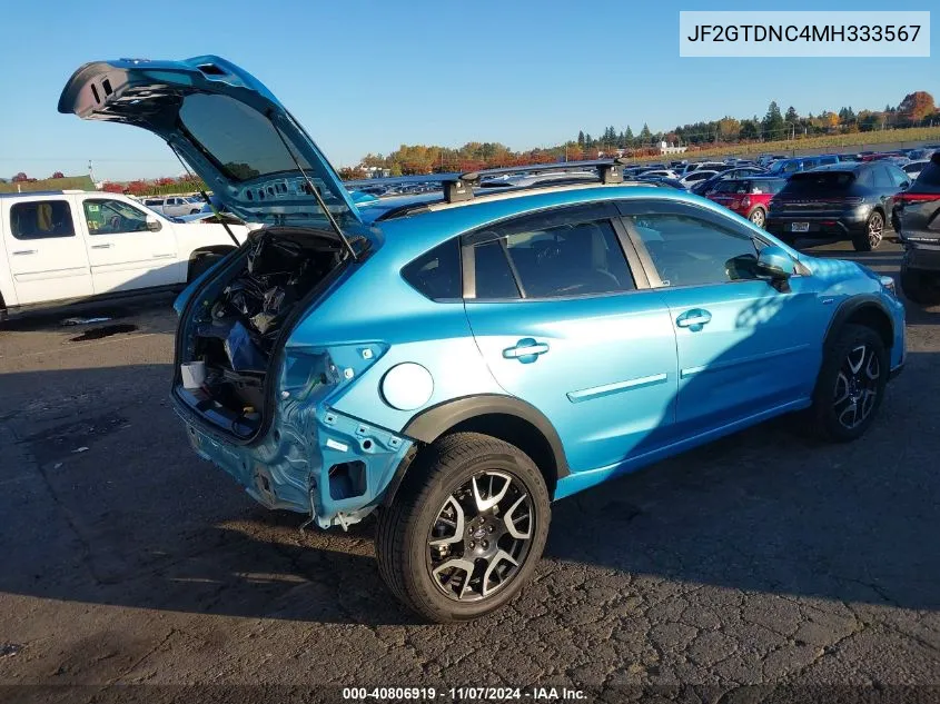 2021 Subaru Crosstrek Hybrid VIN: JF2GTDNC4MH333567 Lot: 40806919