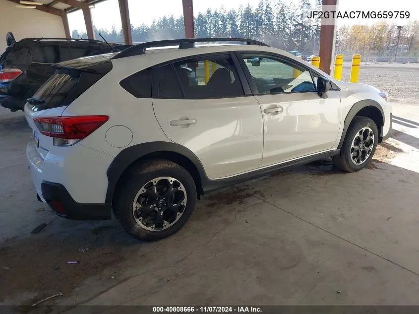 2021 Subaru Crosstrek VIN: JF2GTAAC7MG659759 Lot: 40808666