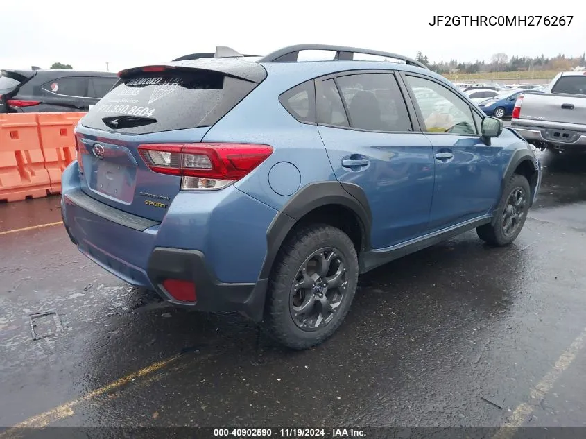 2021 Subaru Crosstrek Sport VIN: JF2GTHRC0MH276267 Lot: 40902590