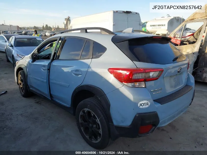 2022 Subaru Crosstrek Premium VIN: JF2GTAPCXN8257642 Lot: 40654506