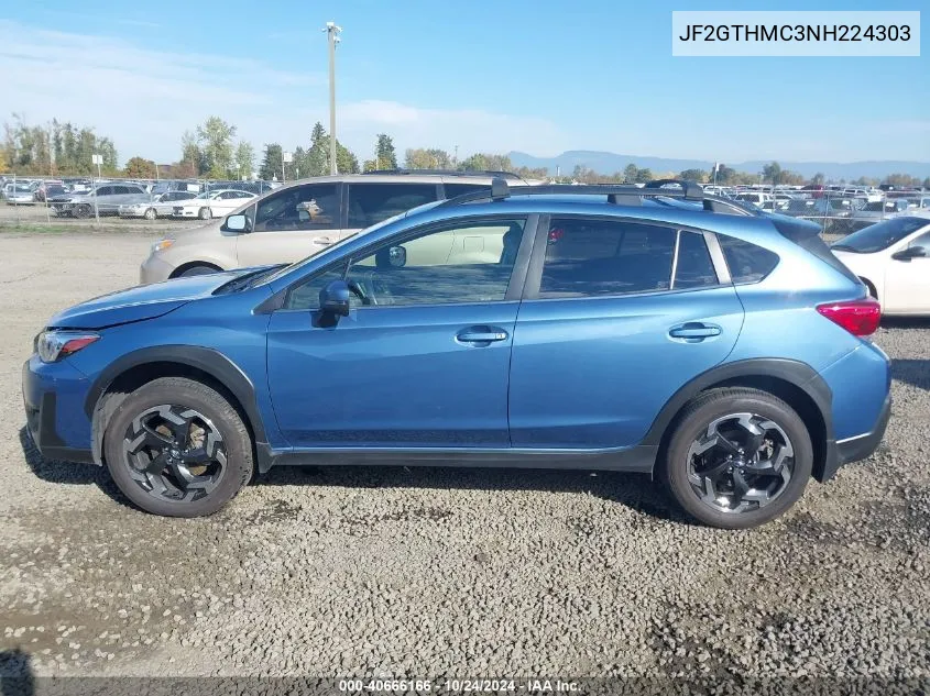 2022 Subaru Crosstrek Limited VIN: JF2GTHMC3NH224303 Lot: 40666166