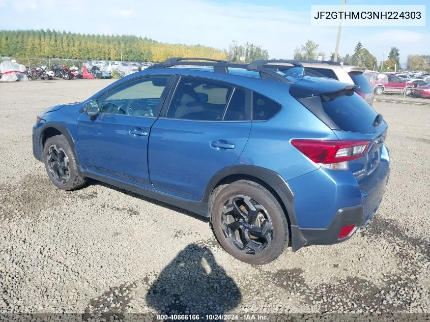 2022 Subaru Crosstrek Limited VIN: JF2GTHMC3NH224303 Lot: 40666166