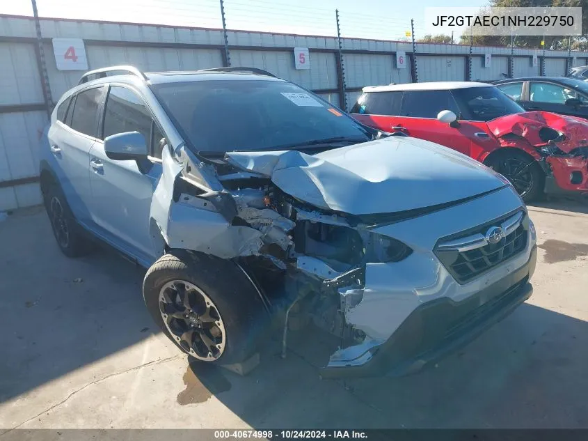 JF2GTAEC1NH229750 2022 Subaru Crosstrek Premium