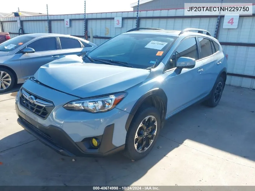 2022 Subaru Crosstrek Premium VIN: JF2GTAEC1NH229750 Lot: 40674998