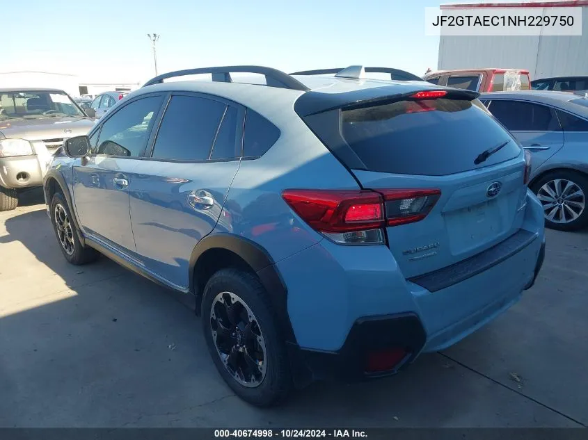 2022 Subaru Crosstrek Premium VIN: JF2GTAEC1NH229750 Lot: 40674998