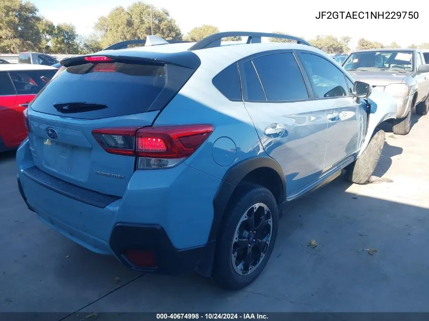 2022 Subaru Crosstrek Premium VIN: JF2GTAEC1NH229750 Lot: 40674998