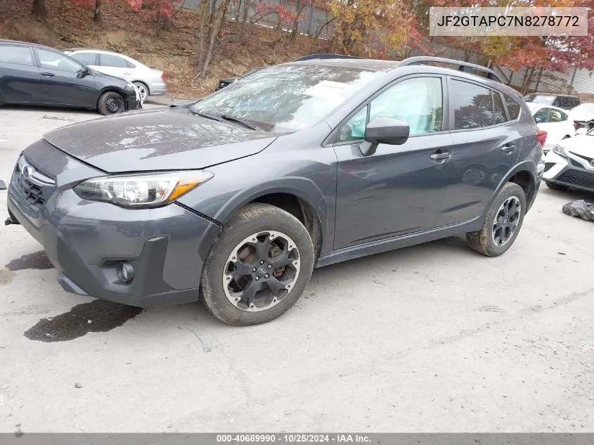 2022 Subaru Crosstrek Premium VIN: JF2GTAPC7N8278772 Lot: 40689990