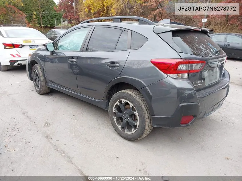 2022 Subaru Crosstrek Premium VIN: JF2GTAPC7N8278772 Lot: 40689990