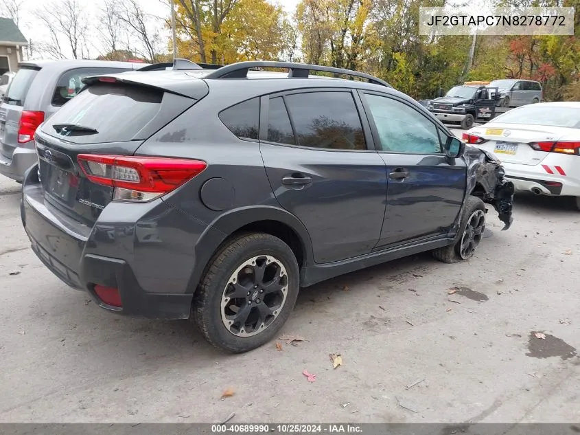 2022 Subaru Crosstrek Premium VIN: JF2GTAPC7N8278772 Lot: 40689990