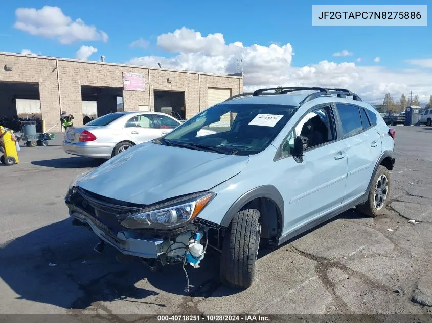 2022 Subaru Crosstrek Premium VIN: JF2GTAPC7N8275886 Lot: 40718251