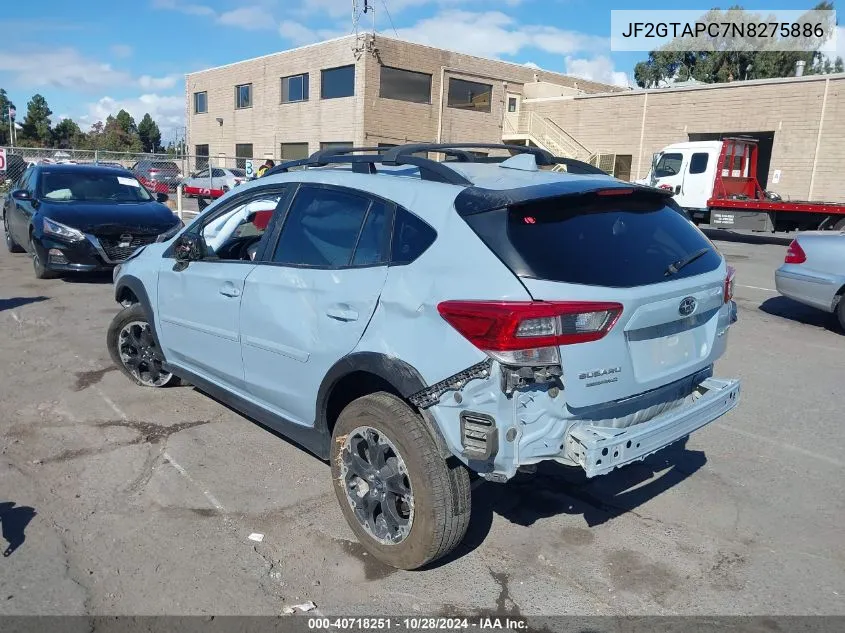 2022 Subaru Crosstrek Premium VIN: JF2GTAPC7N8275886 Lot: 40718251