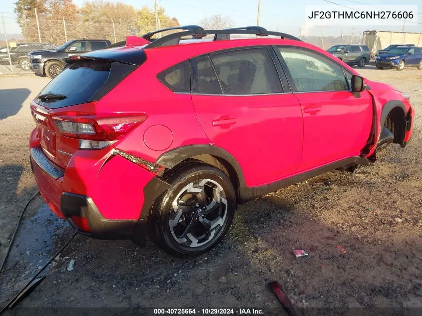 2022 Subaru Crosstrek Limited VIN: JF2GTHMC6NH276606 Lot: 40725664