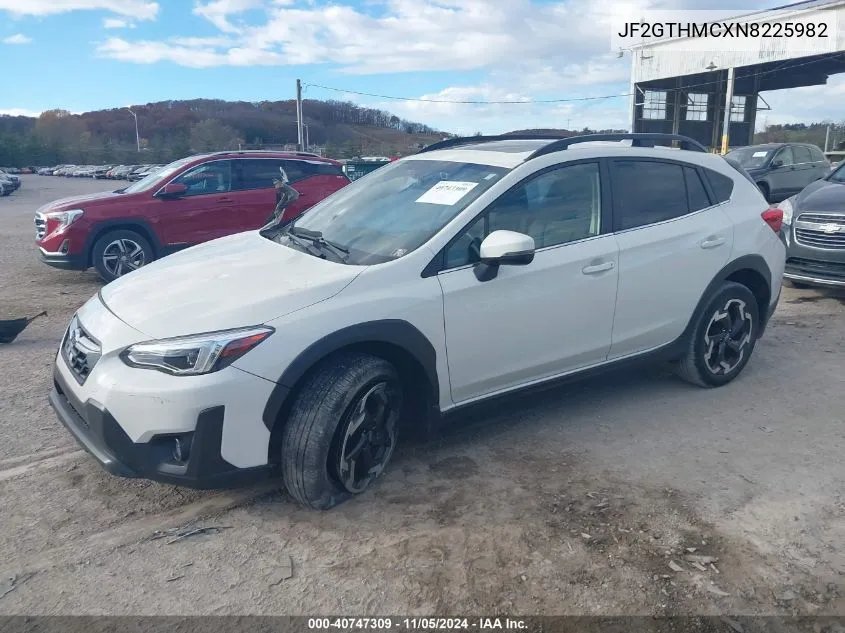 2022 Subaru Crosstrek Limited VIN: JF2GTHMCXN8225982 Lot: 40747309