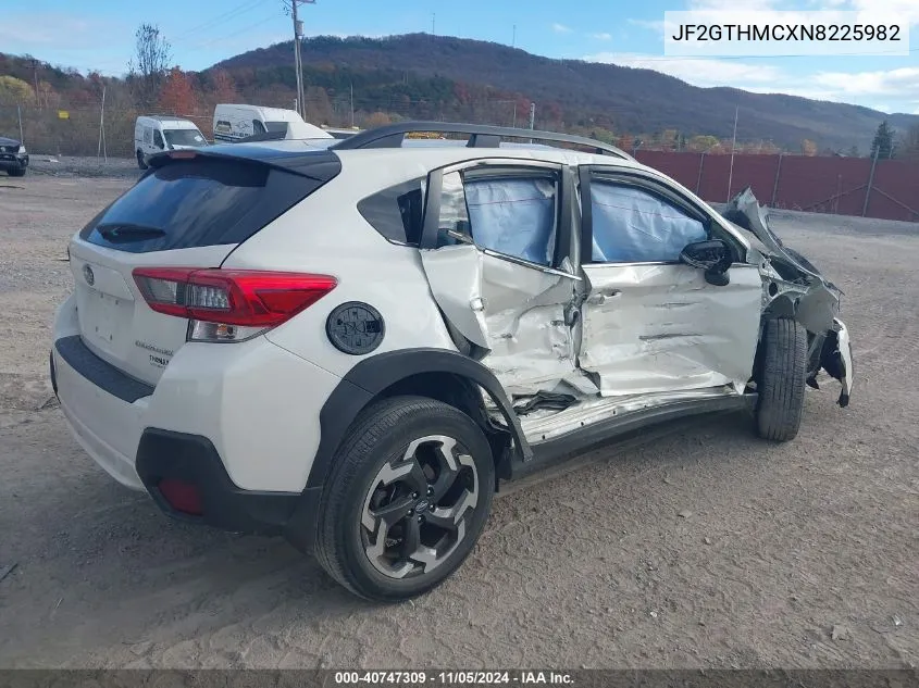 2022 Subaru Crosstrek Limited VIN: JF2GTHMCXN8225982 Lot: 40747309