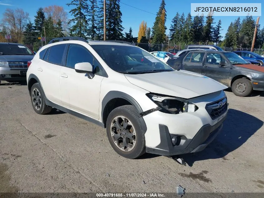 2022 Subaru Crosstrek Premium VIN: JF2GTAECXN8216012 Lot: 40791685