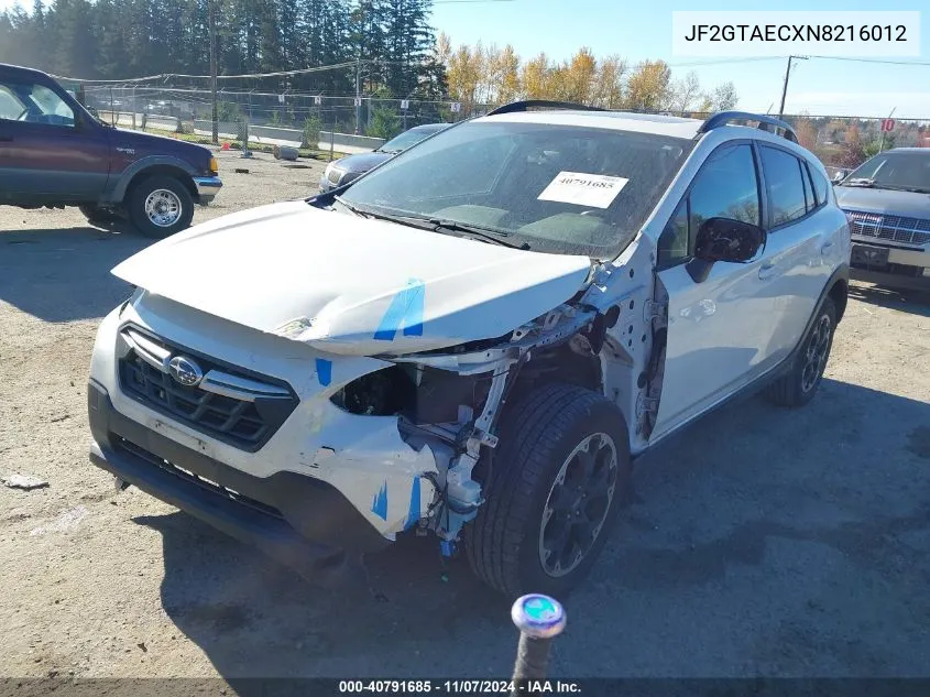 2022 Subaru Crosstrek Premium VIN: JF2GTAECXN8216012 Lot: 40791685