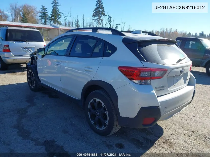 2022 Subaru Crosstrek Premium VIN: JF2GTAECXN8216012 Lot: 40791685