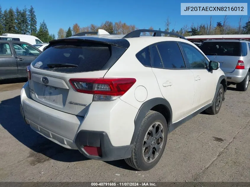 2022 Subaru Crosstrek Premium VIN: JF2GTAECXN8216012 Lot: 40791685