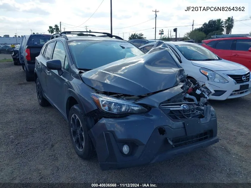 2022 Subaru Crosstrek Premium VIN: JF2GTAPC6N8264362 Lot: 40836568