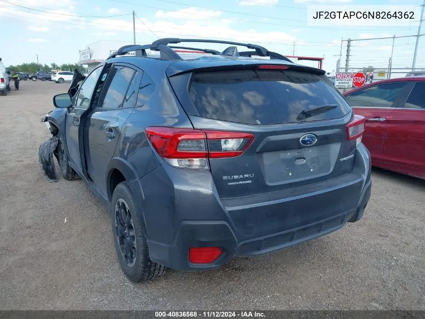 2022 Subaru Crosstrek Premium VIN: JF2GTAPC6N8264362 Lot: 40836568