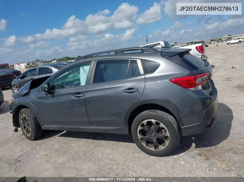 2022 Subaru Crosstrek Premium VIN: JF2GTAEC5NH278613 Lot: 40860017