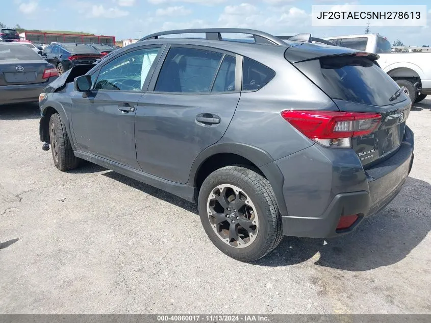 2022 Subaru Crosstrek Premium VIN: JF2GTAEC5NH278613 Lot: 40860017