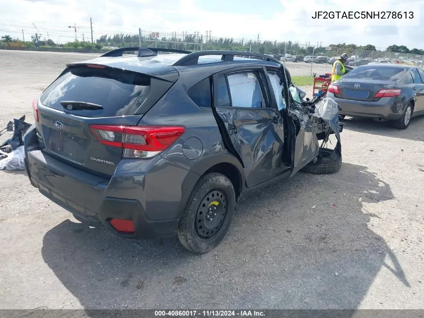 2022 Subaru Crosstrek Premium VIN: JF2GTAEC5NH278613 Lot: 40860017