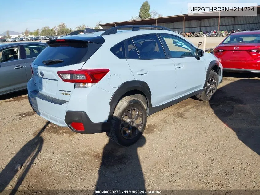 2022 Subaru Crosstrek Sport VIN: JF2GTHRC3NH214234 Lot: 40893273