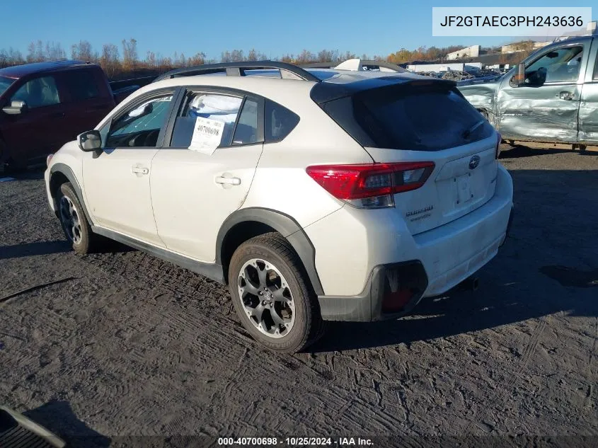 2023 Subaru Crosstrek Premium VIN: JF2GTAEC3PH243636 Lot: 40700698