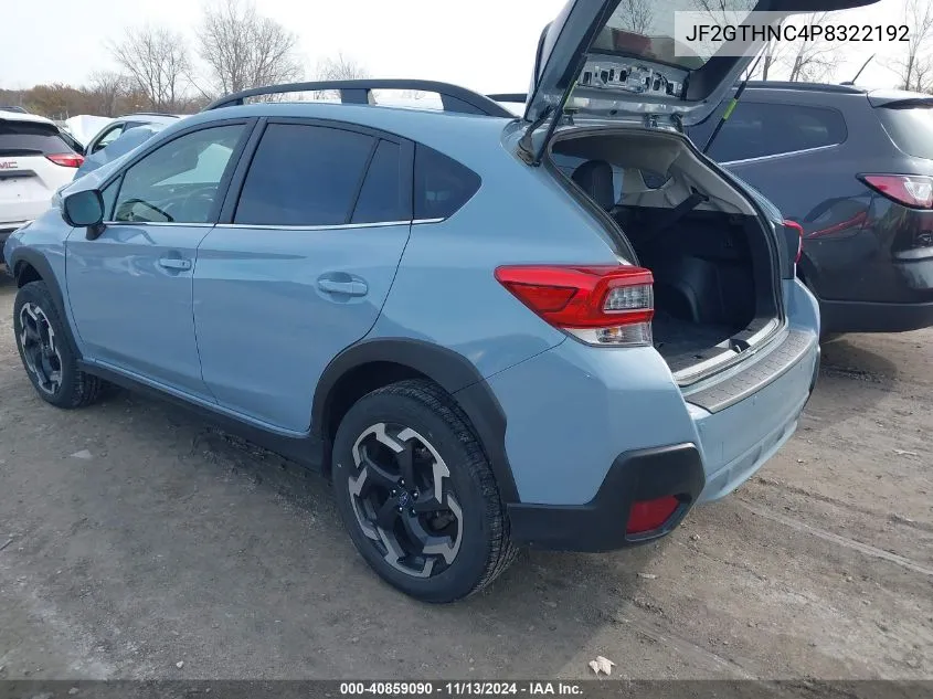 2023 Subaru Crosstrek Limited VIN: JF2GTHNC4P8322192 Lot: 40859090