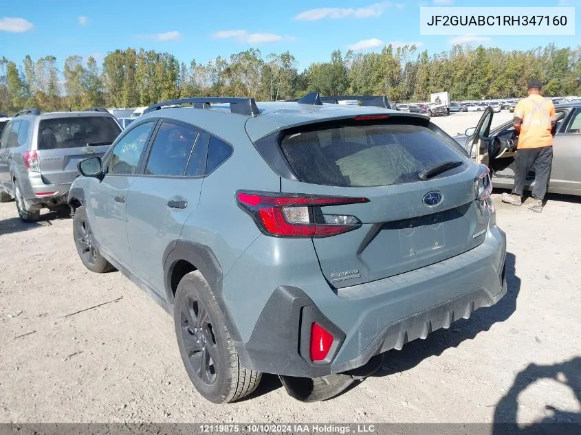 2024 Subaru Crosstrek VIN: JF2GUABC1RH347160 Lot: 12119875