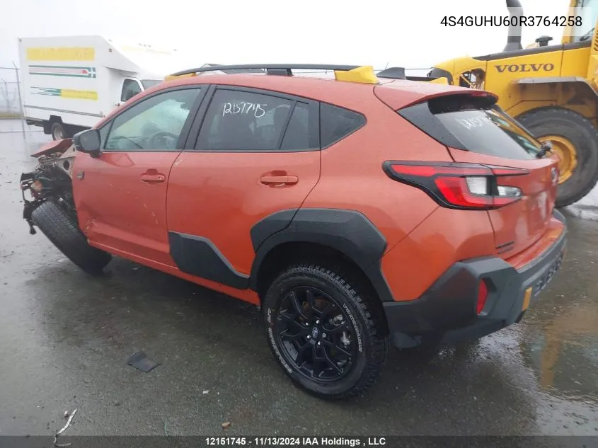 2024 Subaru Crosstrek VIN: 4S4GUHU60R3764258 Lot: 12151745