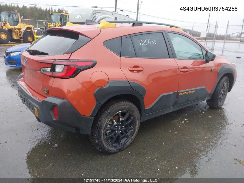 2024 Subaru Crosstrek VIN: 4S4GUHU60R3764258 Lot: 12151745