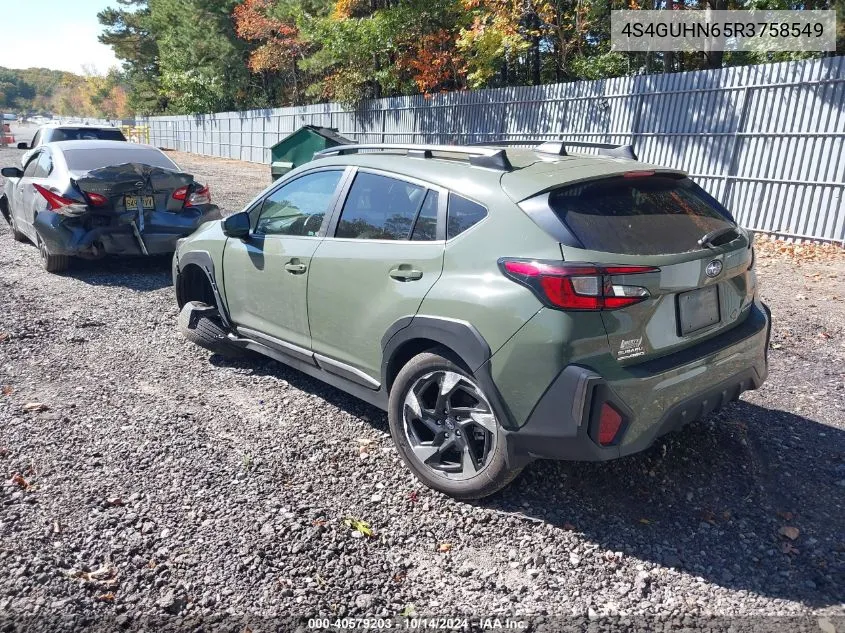 2024 Subaru Crosstrek Limited VIN: 4S4GUHN65R3758549 Lot: 40579203