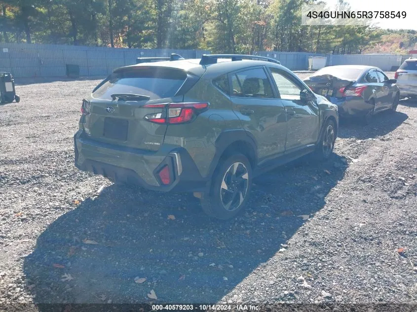 2024 Subaru Crosstrek Limited VIN: 4S4GUHN65R3758549 Lot: 40579203