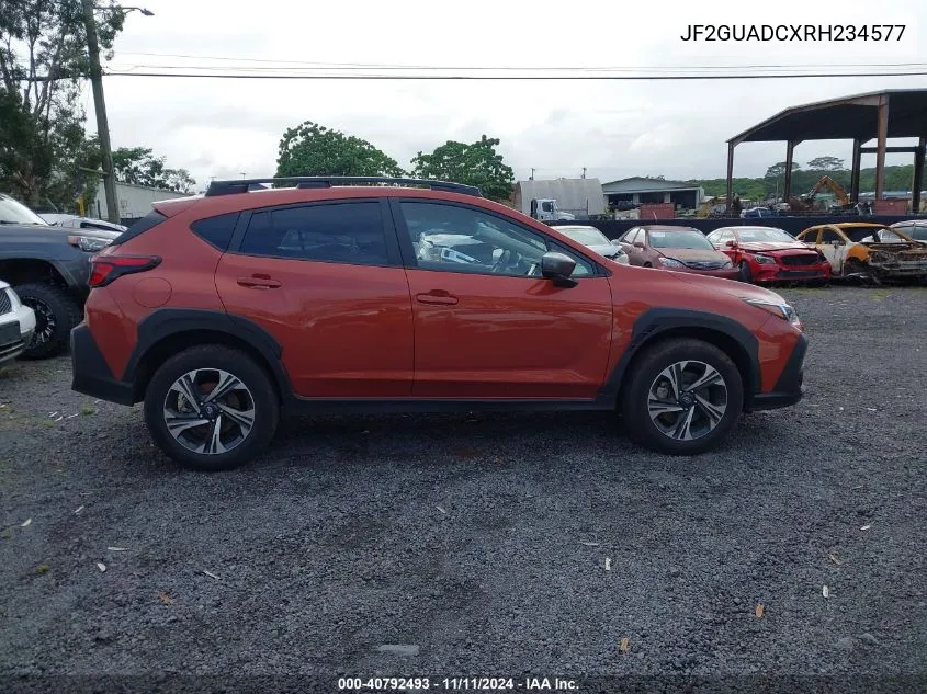 2024 Subaru Crosstrek Premium VIN: JF2GUADCXRH234577 Lot: 40792493