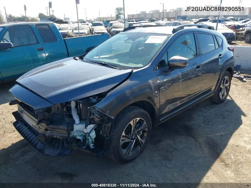 2024 Subaru Crosstrek Premium VIN: JF2GUADC8R8290551 Lot: 40818330