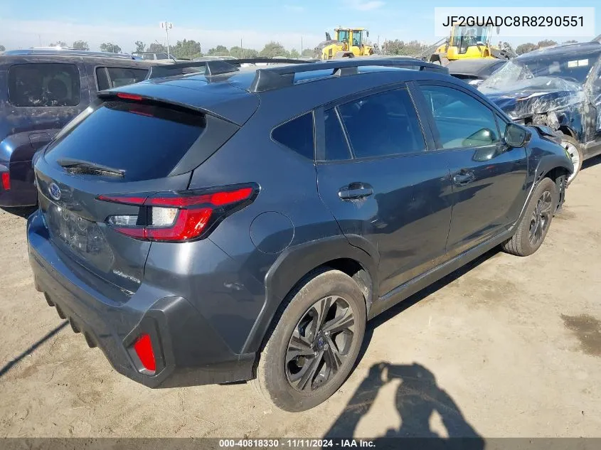 2024 Subaru Crosstrek Premium VIN: JF2GUADC8R8290551 Lot: 40818330