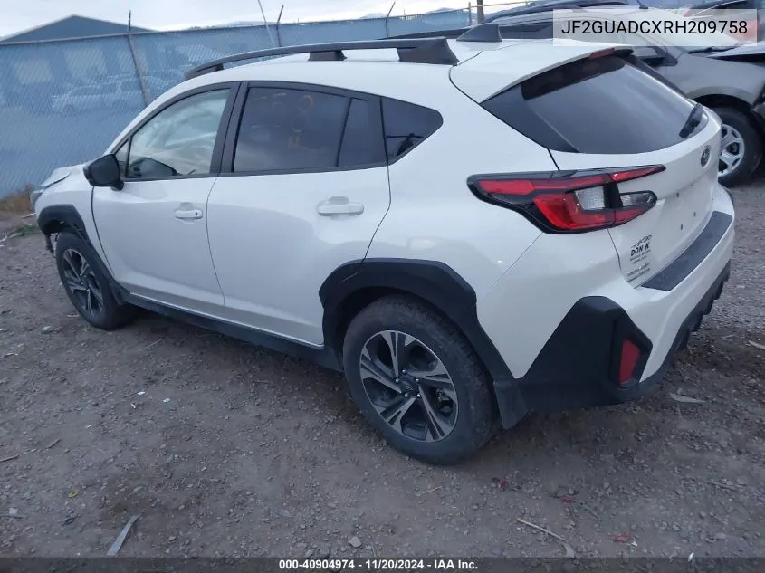 2024 Subaru Crosstrek Premium VIN: JF2GUADCXRH209758 Lot: 40904974