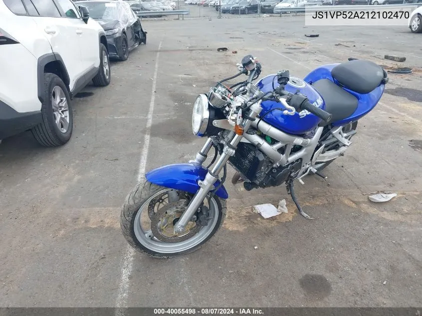 2001 Suzuki Sv650 S VIN: JS1VP52A212102470 Lot: 40055498