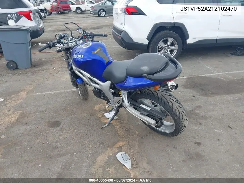 2001 Suzuki Sv650 S VIN: JS1VP52A212102470 Lot: 40055498