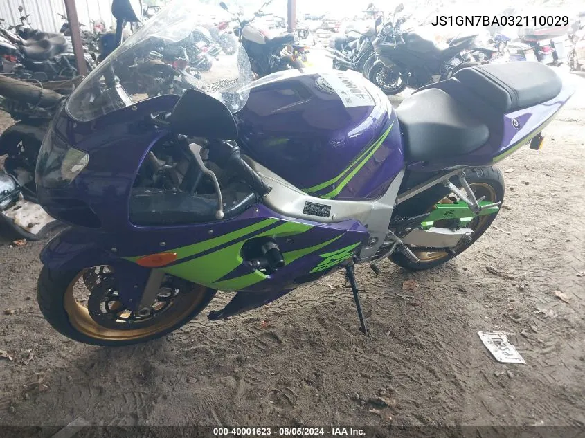 2003 Suzuki Gsx-R600 VIN: JS1GN7BA032110029 Lot: 40001623